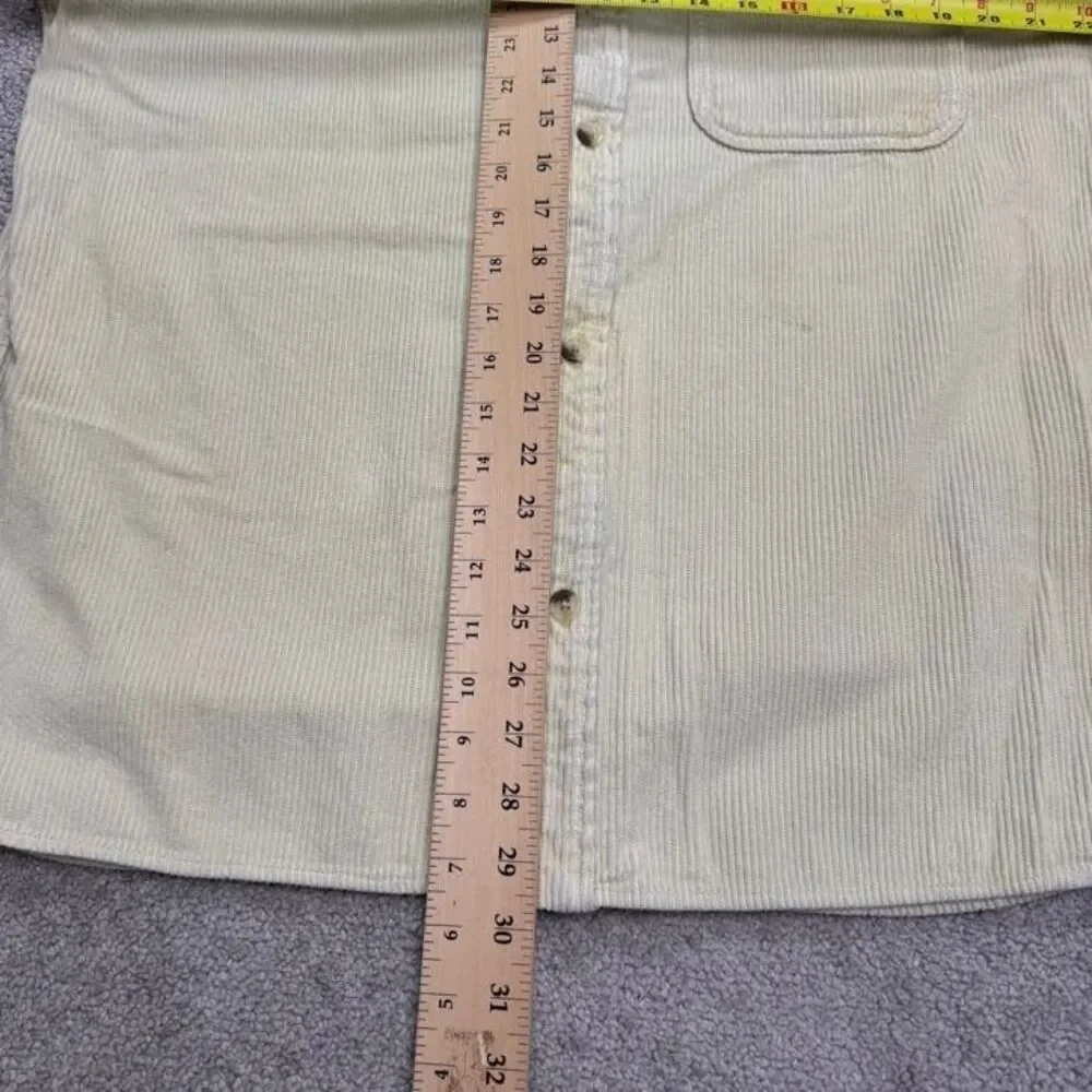 Urban Outfitters Corduroy Button Down Shirt Mens Medium Yellow Cotton Shacket